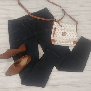 J Brand Dark Ankle Zipper Denim Jeans